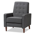 Baxton Studio Mathias Mid-century Modern Grey Upholstered Lounge Chair 143-8136